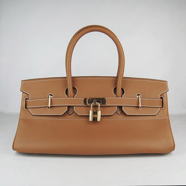 Cheap Hermes Birkin 42cm Replica Togo Leather Bag Light Coffee 62642